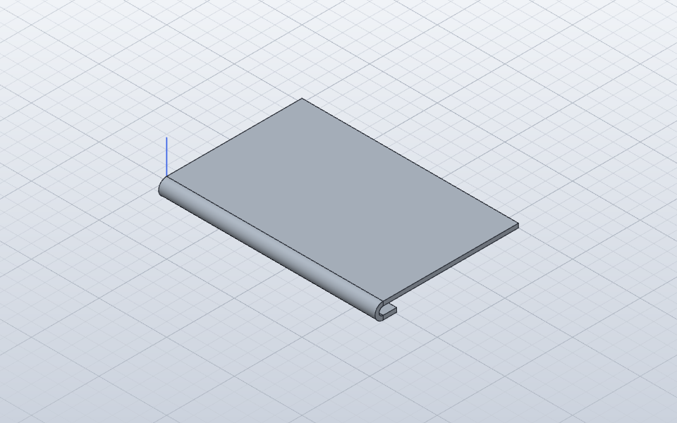 A sheet metal plate with one edge returned back toward the plate